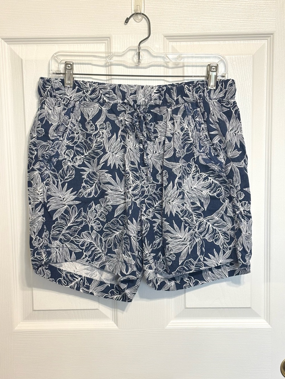 Briggs New York Navy White Tropical Print High-Waist Casual Women’s Shorts M